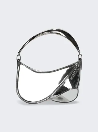 Small Metallic Jersey Spiral Curve 01 Bag Chrome