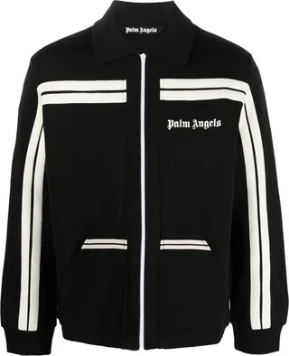 Logo-Print Striped Zip-Up Track Jacket
