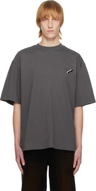 We11done Gray Printed T-Shirt