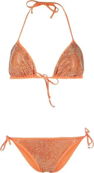 Crystal-Embellished Bikini Set