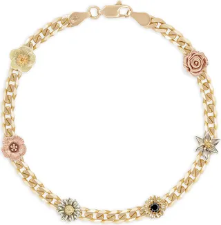 Women's Flora 14K Gold Black Diamond Bracelet