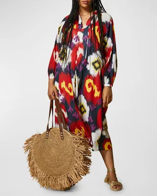 Plus Size Decalogo Ikat-Print Midi Dress