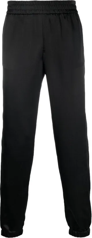 Tapered-Leg Silk Trousers