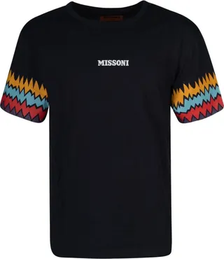 Missoni Zigzag-Trim Logo Printed T-Shirt