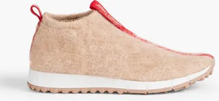 Norway brushed stretch-knit slip-on sneakers