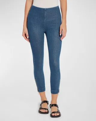 Cropped High-Rise Stretch Denim Pants