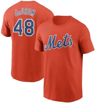 Men's Jacob DeGrom Orange New York Mets Name Number T-shirt