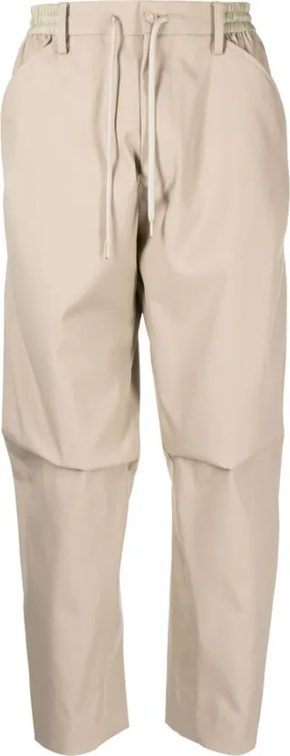 Drawstring-Waist Tapered Trousers