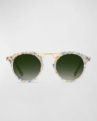 St. Louis Pincheck Acetate Aviator Sunglasses