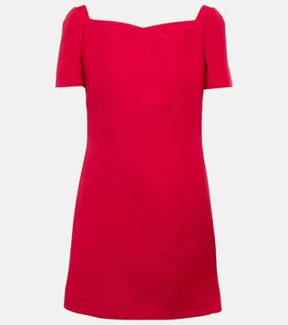 Wool and silk crepe couture minidress