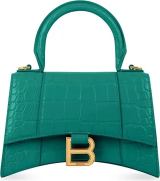 Hourglass Xs Handbag Crocodile Embossed