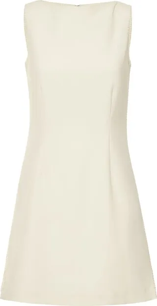 Boat neck sleeveless mini dress