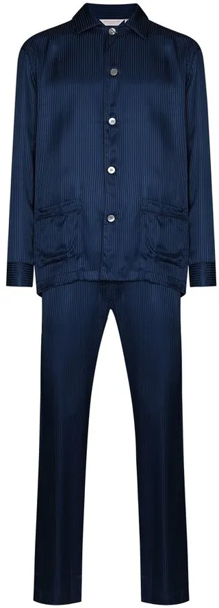 Pinstripe Silk Pyjama Set