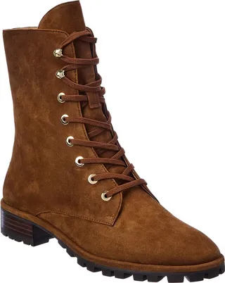 Stuart Weitzman Laine Suede Combat Boot