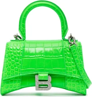 Hourglass XS croc crossbody bag