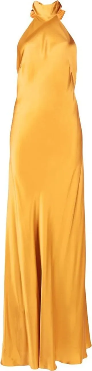 Backless Halter-Neck Tie Gown