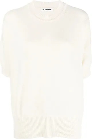 Short-Sleeve Cashmere Top