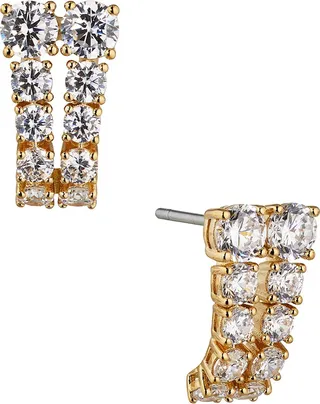Cubic Zirconia J Drop Earrings
