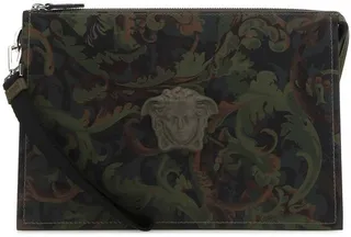 Versace Medusa Printed Zipped Clutch Bag