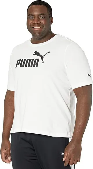 PUMA Big Tall Essential Logo Tee (Puma White) Men's Clothing