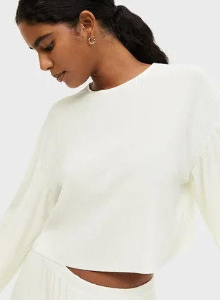 Round Neck Crinkled Top