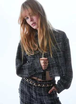 Checked Pocket Detail Shacket