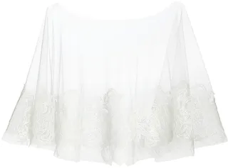 Alençon Lace-Trimmed Tulle Capelet