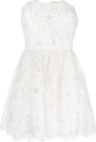 Bead-Embellished Strapless Minidress