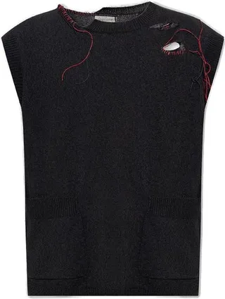 Yohji Yamamoto Hole-Detailed Knitted Vest