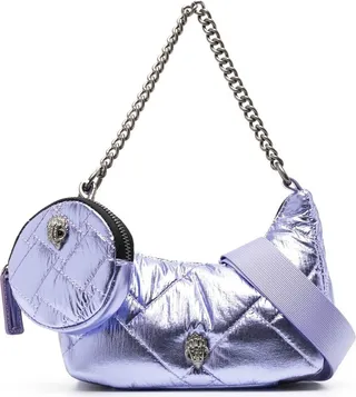 Metallic Quilted-Finish Crossbody Bag