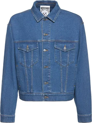 Teddy embroidery cotton denim jacket