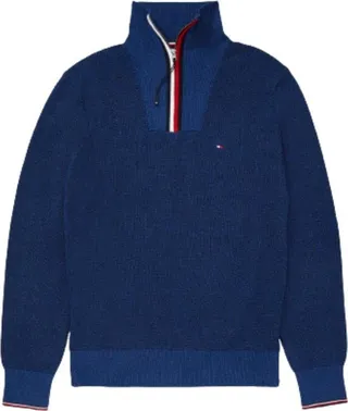 Tommy Hilfiger Men's Adaptive Quarter Zip Solid Sweater with Zipper Closure