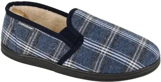 Dunlop Mens Checked Slippers - Blue