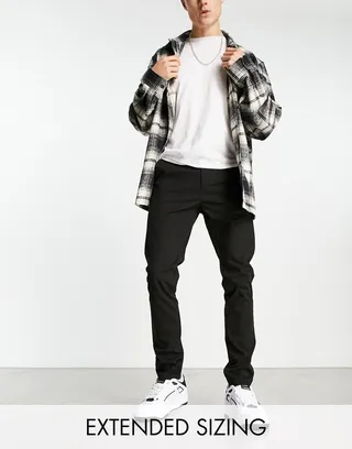 ASOS DESIGN skinny chinos in black