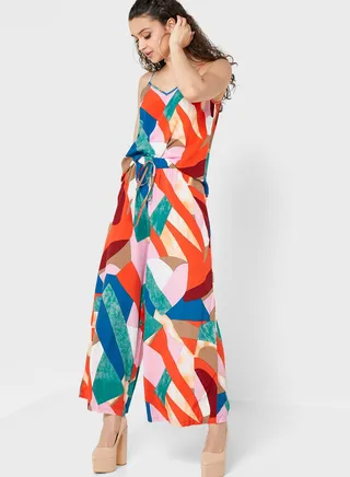 Abstract Print Top & Pants Set