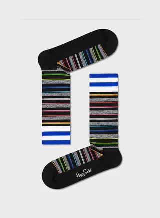 Embroidered Invisible Stripe Crew Sock