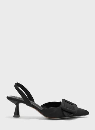 Buckle Slingback Pumps