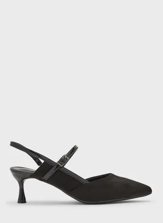 Double Strap Kitten Heel Pointed Pump