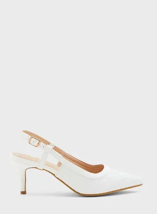 Weaved Cutout Strap Pump