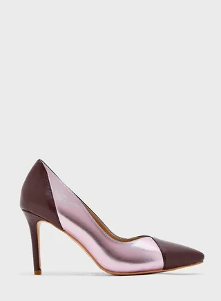 Metallic Colourblock Pointed Pump