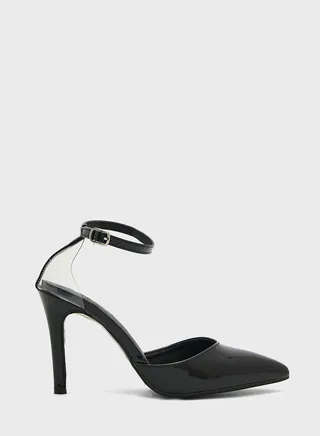 Clear Back Patent Pointed Pump