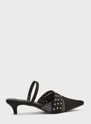 Strapped Heeled Mules