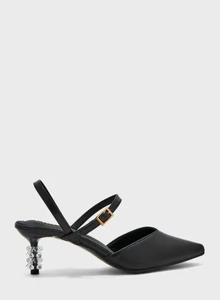 Clear Heel Slingback Pump