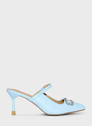 Embellished Heeled Mule