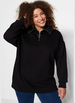 Black Plus Size Sweatshirt TBBAW24AO00017