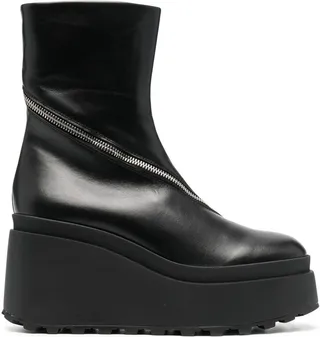 Platform Leather Ankle Boots