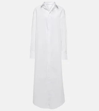 Cotton poplin shirt dress