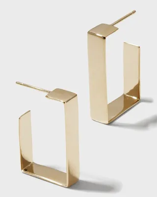 Small Wide Rectangular Hoop Earrings