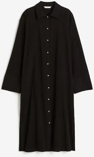 Crêped Shirt Dress