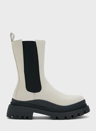 Taupe Chunky Chelsea Boots